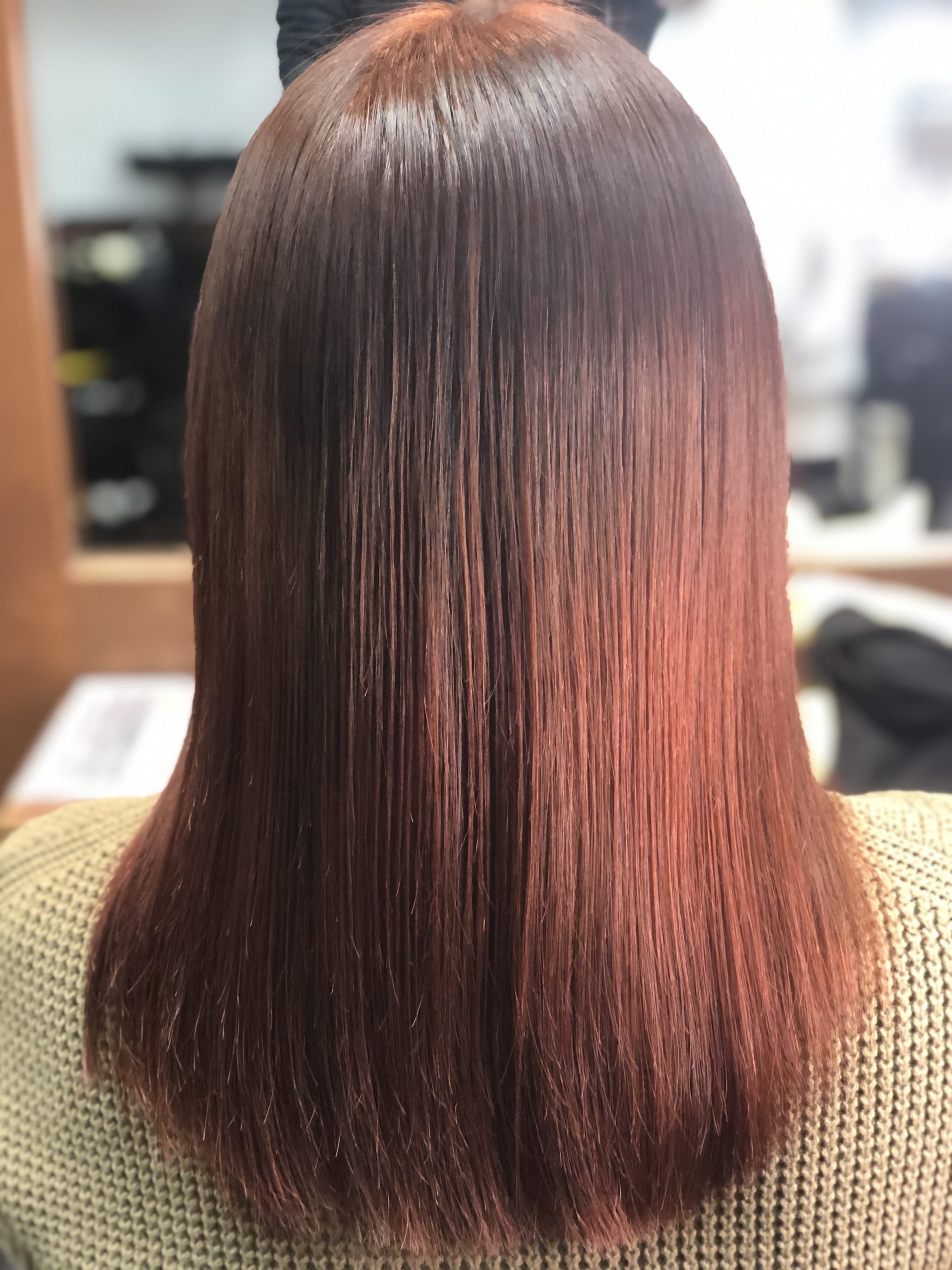 歳 赤いグラデーションカラー ブリーチなしでｏｋ 奈良斑鳩町の美容室 髪 ブログ