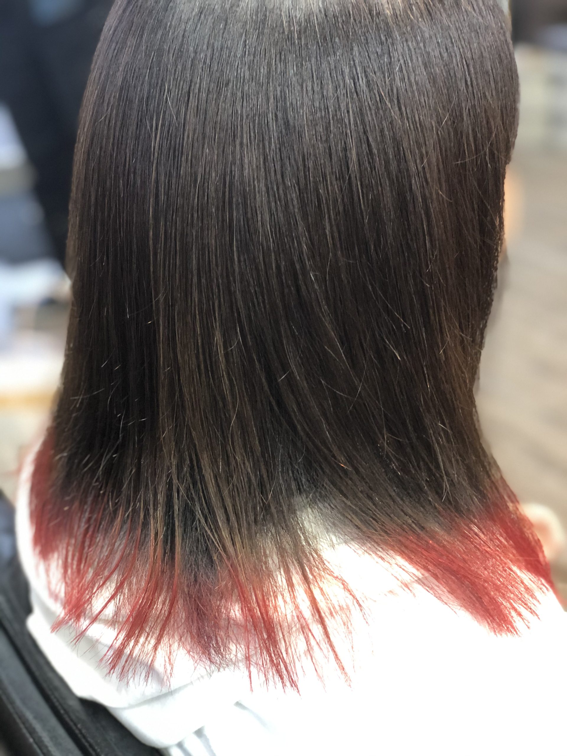 代 裾カラー 赤色に染め直し ｓｎｓでブーム鬼滅の刃 奈良斑鳩町の美容室 髪 ブログ